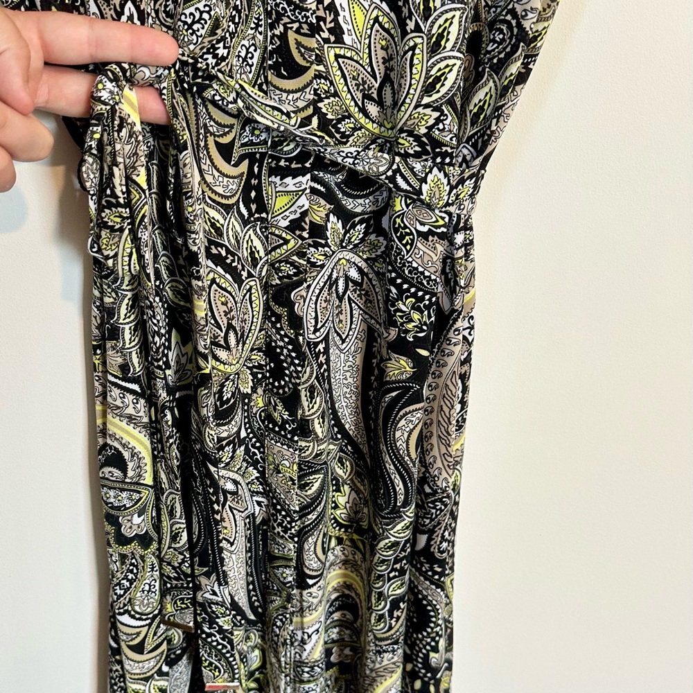 NWT Dana Buchman Black and Yellow Paisley Mini Dress - Size: Extra Large - Picture 8 of 9